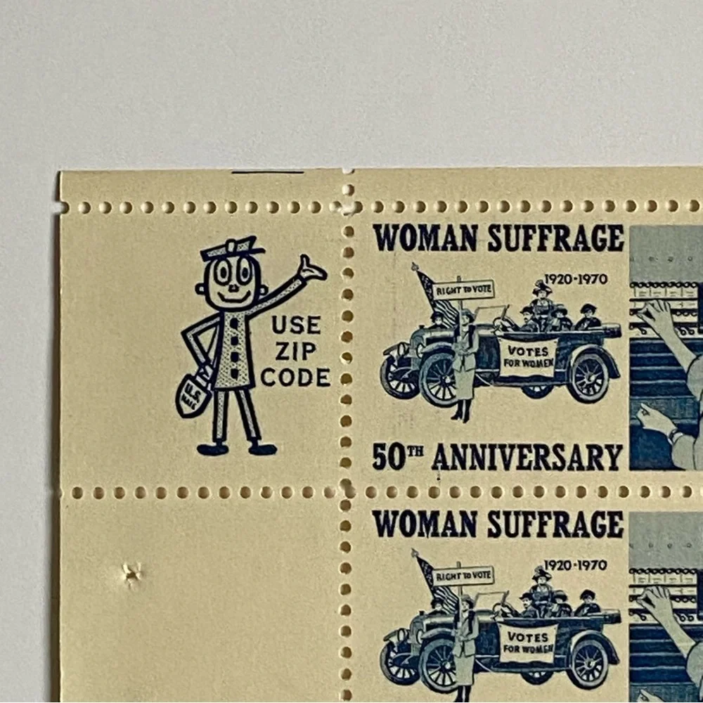 Woman Suffrage Sheet of 50 1970 6 Cent Stamps Scott #1406 MNH Blue White Vote